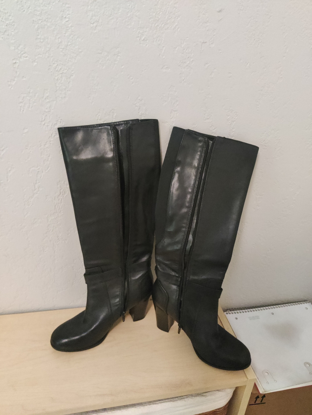 Tall Black Over-the-Knee Women's Boots with Side Zip
